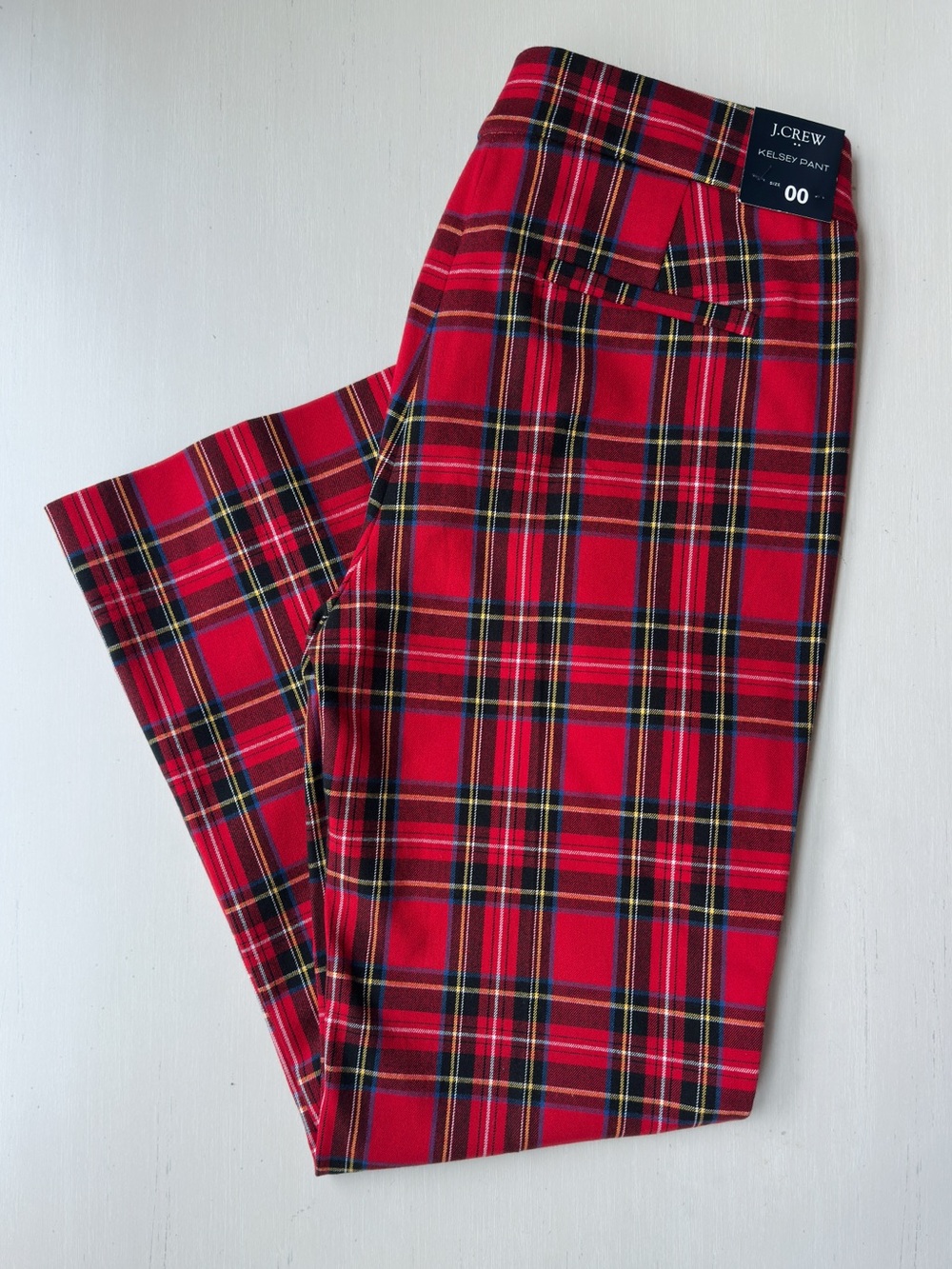 J. Crew Kelsey Tartan Crooped Straight Pant- Size 00 - NEW!